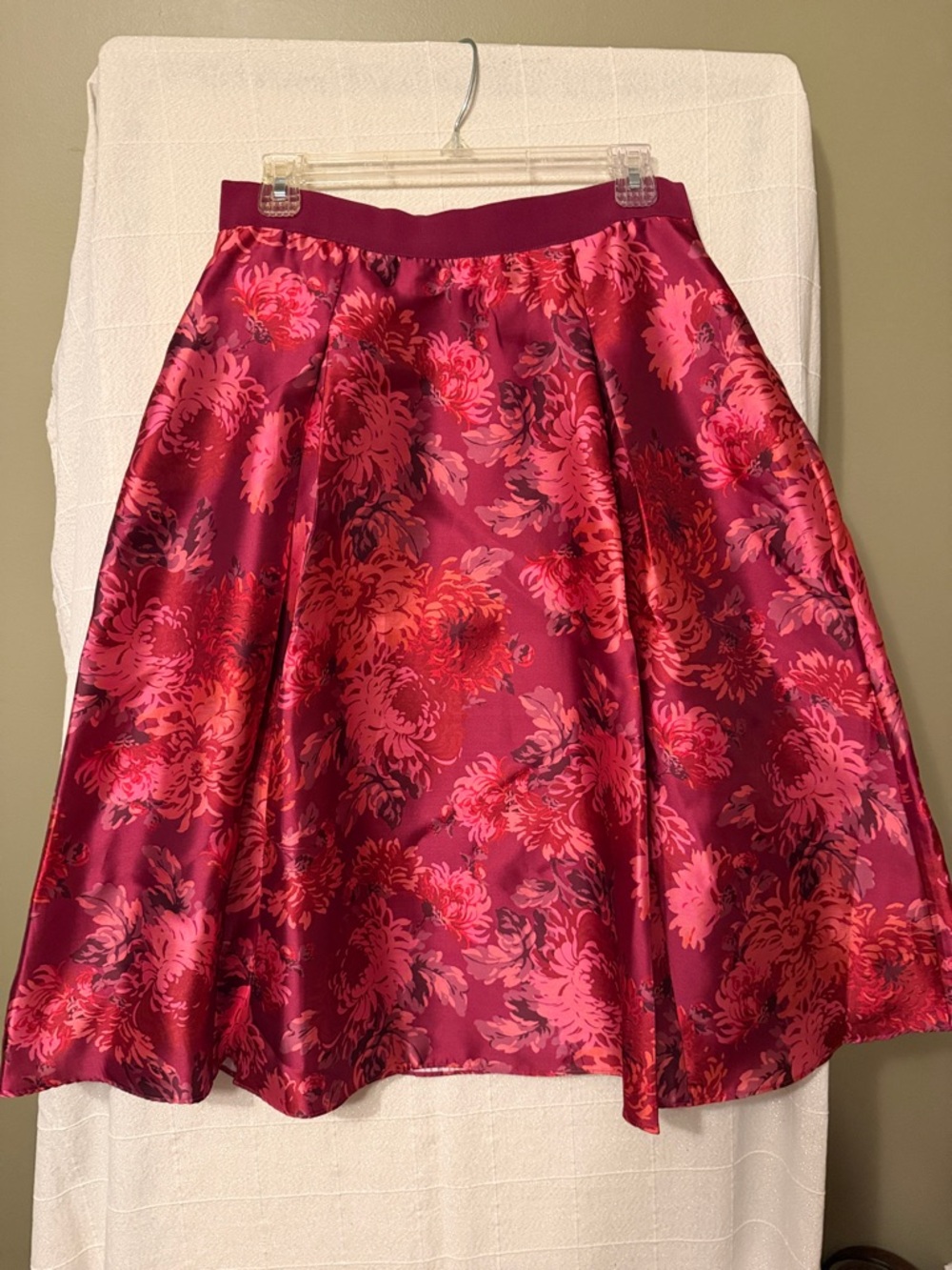 Isaac Mizrahi Berry Pink Floral A-Line Skirt